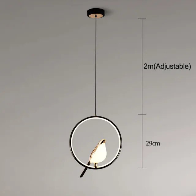 Variant image for Luxury Glass Pendant Light with Golden Bird Design – Elegant Kitchen Hanging Light, 12-Inch Ceiling Fixture-2