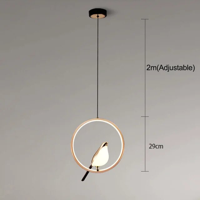 Variant image for Luxury Glass Pendant Light with Golden Bird Design – Elegant Kitchen Hanging Light, 12-Inch Ceiling Fixture-4