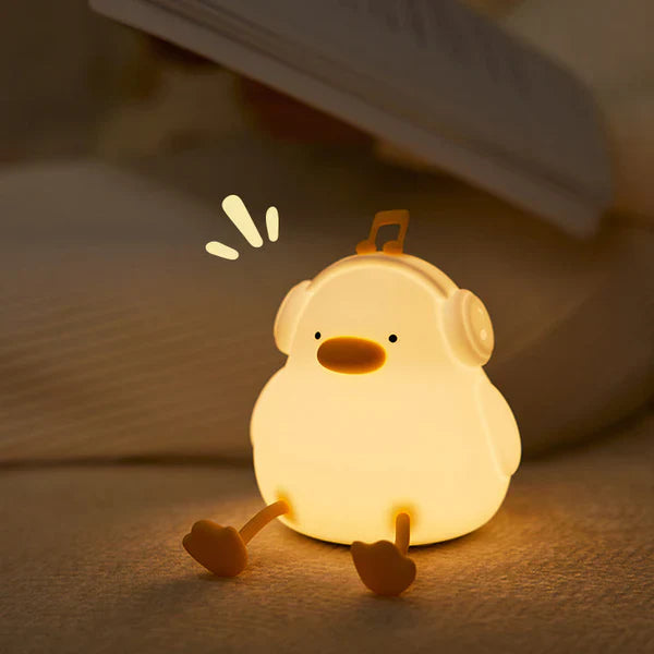 DJ Duck LED Squishy Night Light - Rechargeable, Touch Sensor & Portable
