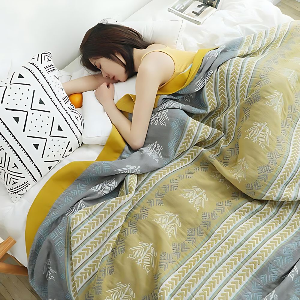 Reversible Cotton Throw Blanket – Lightweight, Soft, and Versatile Bedding for Cozy Comfort 0