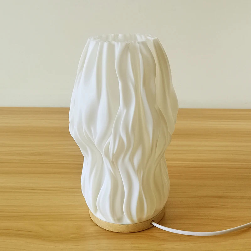 3D Printed French Cream Desk Lamp – Elegant Small Table Lamp for Bedroom and Coffee Shop Lighting-5