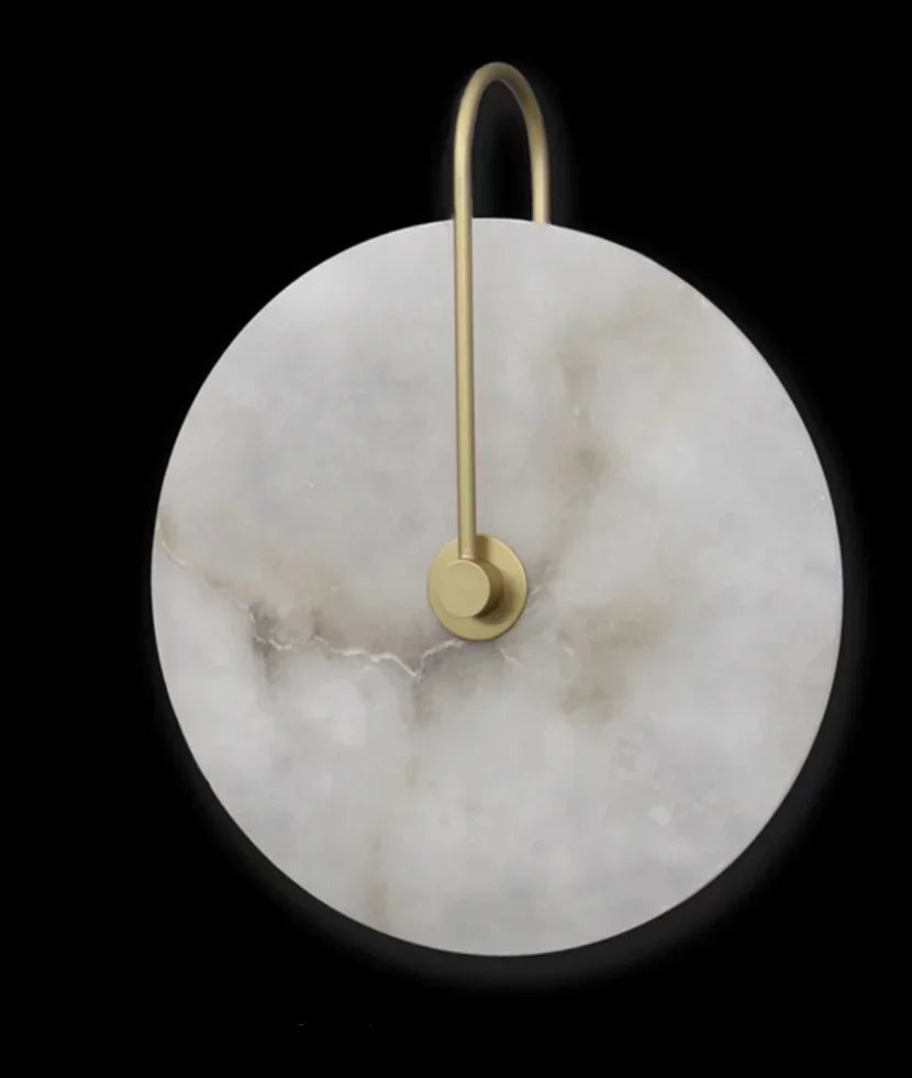 Modern LED Wall Sconce Light in Marble and Iron Design for Bedroom, Living Room, and Hallway – Energy-Efficient Wall Lamp-2