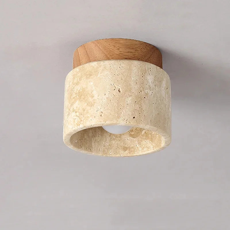 Elegant Yellow Marble Ceiling Light for Dining Room and Hotel Aisles – Customizable Modern Design-2