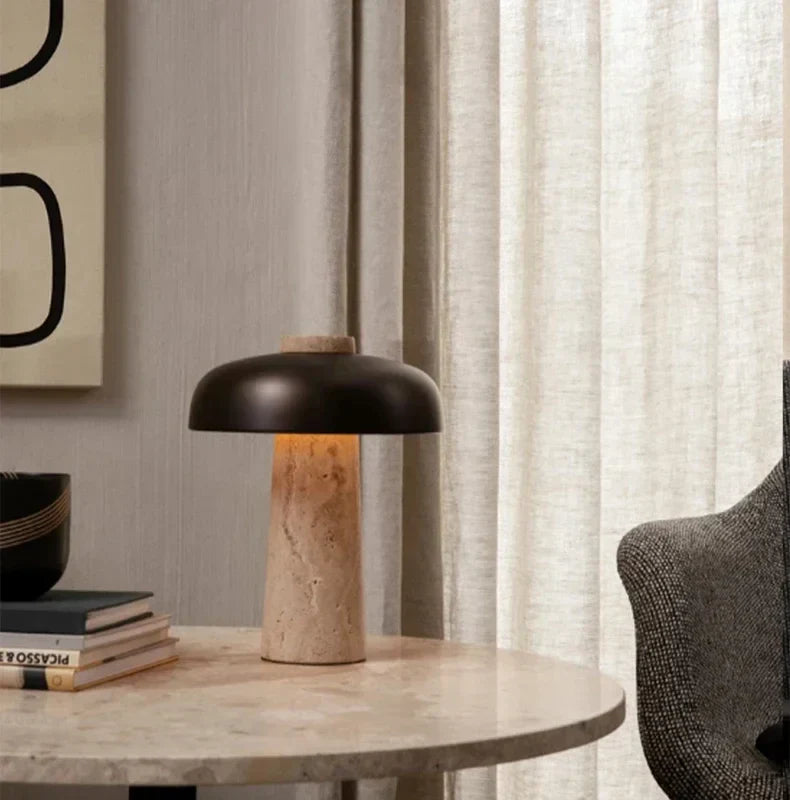 Raw Travertine Table Lamp – Timeless Elegance in Natural Stone-5