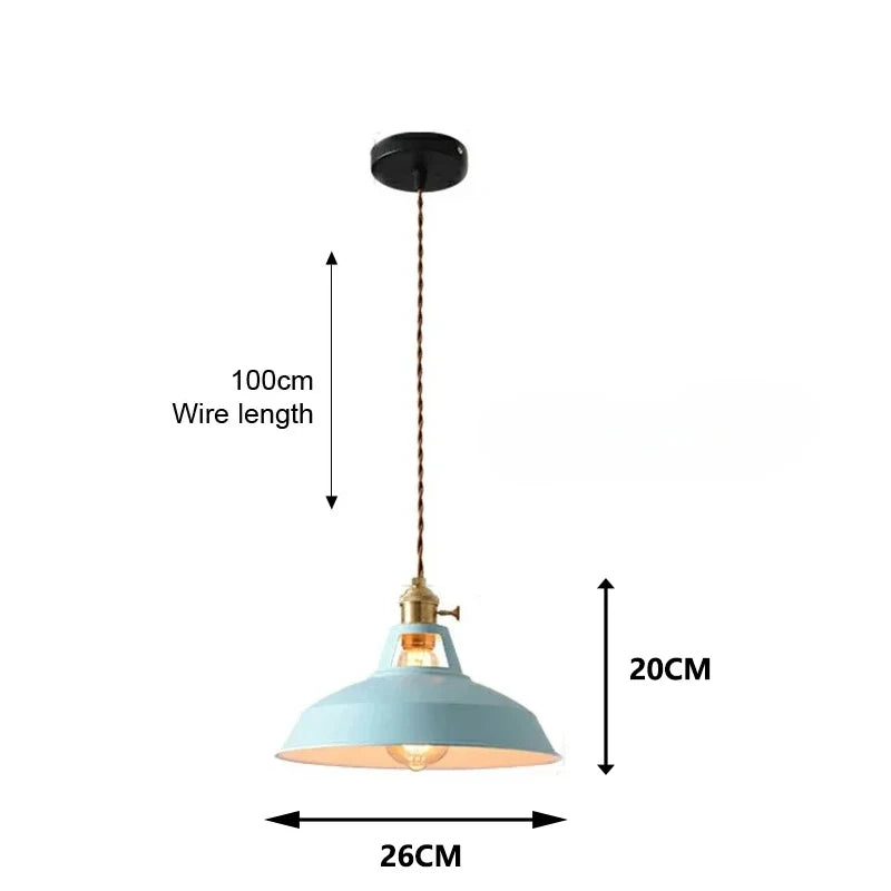 Variant image for Colorful Industrial Pendant Light Fixture for Kitchen Island – Adjustable E27 Hanging Pendant Lighting-8