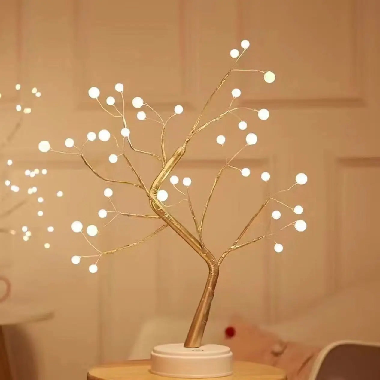 Variant image for Cherry Blossom Tree LED Table Lamp – 50cm Touch Sensor, Warm White Glow, Battery Operated with 35 Lights, Pink Flowers, Black Branches-3