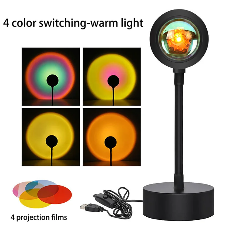 LED Sunset Lamp Projector with 16 Color Options and Remote Control – Adjustable Mood Lighting for Home and Photography-5