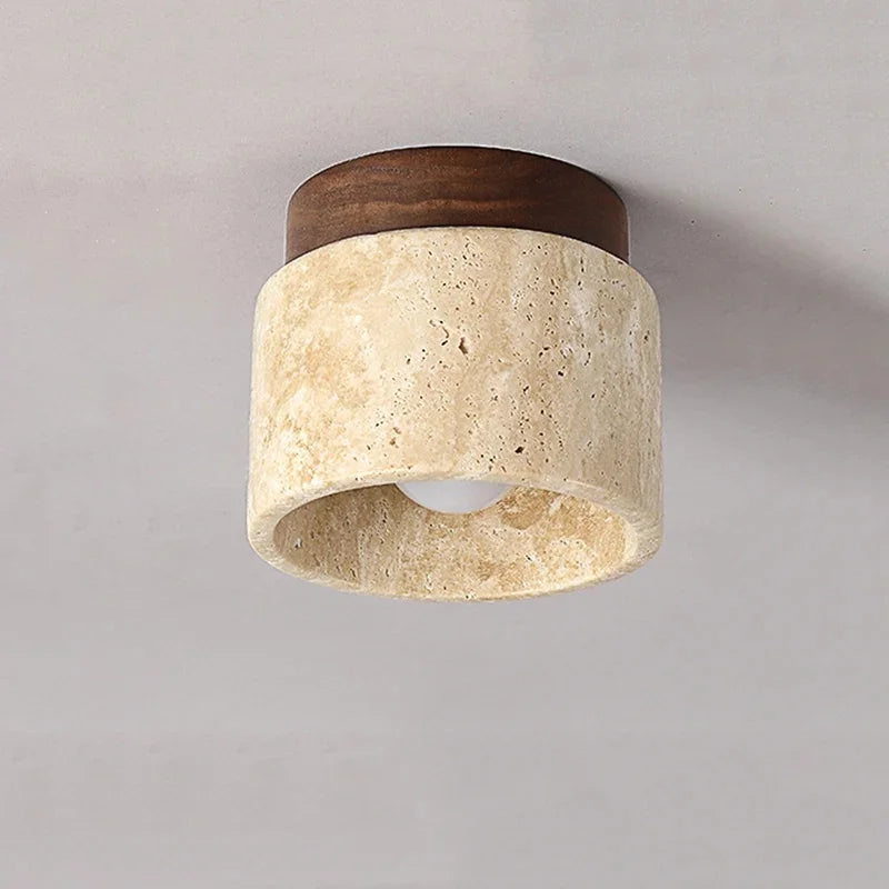 Elegant Yellow Marble Ceiling Light for Dining Room and Hotel Aisles – Customizable Modern Design-4