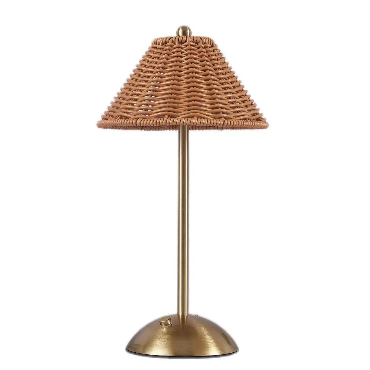 Rechargeable Rattan Desk Lamp – Retro Cordless Table Lamp for Living Room, Small Size with Warm LED Light-5
