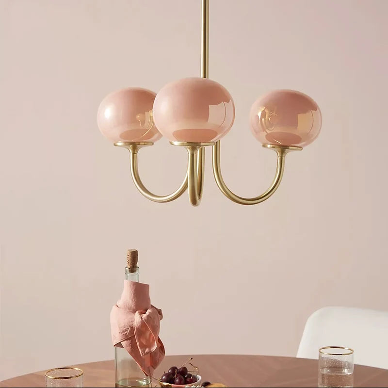 Nordic Designer Pink Chandelier Light for Children's Room – Warm Romantic Lighting-1