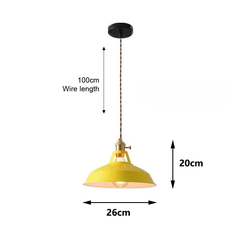 Variant image for Colorful Industrial Pendant Light Fixture for Kitchen Island – Adjustable E27 Hanging Pendant Lighting-5