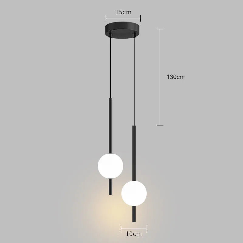 Variant image for Nordic Black Pendant Light with Gold Finish – LED Hanging Light for Kitchen, Bedroom, and Dining Room-6
