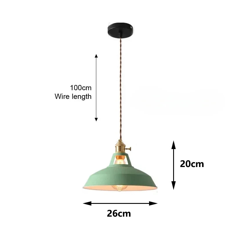 Variant image for Colorful Industrial Pendant Light Fixture for Kitchen Island – Adjustable E27 Hanging Pendant Lighting-4