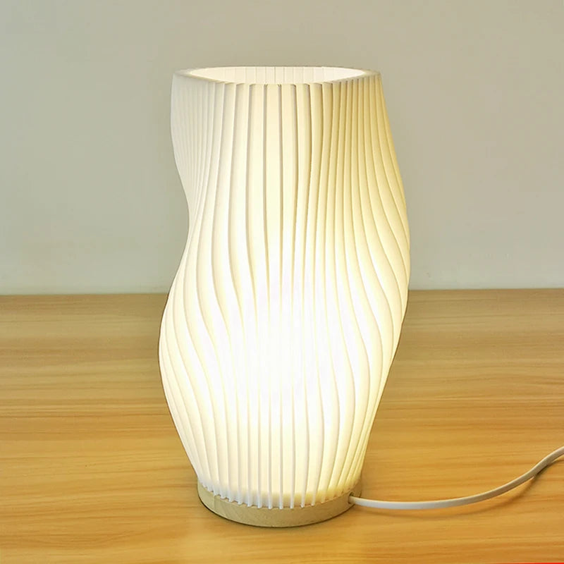 3D Printed French Cream Desk Lamp – Elegant Small Table Lamp for Bedroom and Coffee Shop Lighting-4