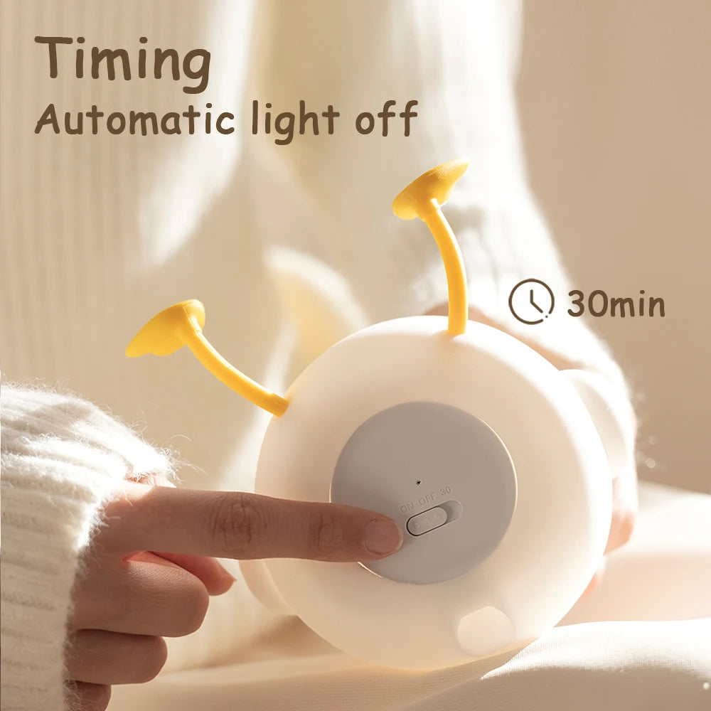 Cute Duck LED Night Light - Rechargeable, Touch Sensor, Portable, Soothing Glow for Kids and Adults