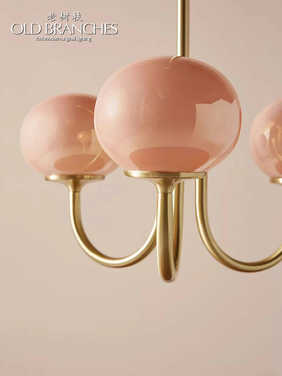 Nordic Designer Pink Chandelier Light for Children's Room – Warm Romantic Lighting-4