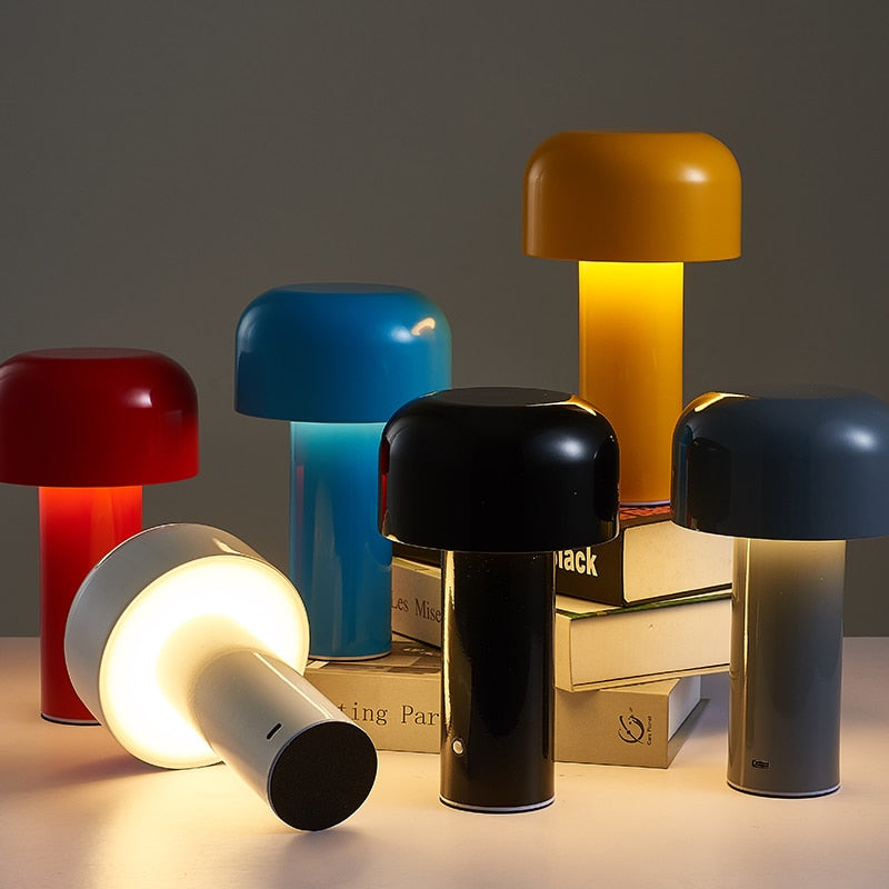 Italian Inspired Mushroom Cordless Table Lamp – Sleek & Modern LED Lighting-3