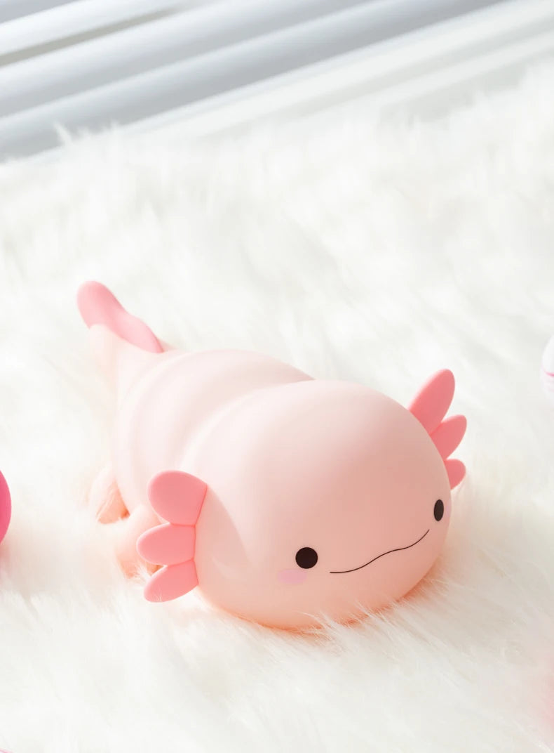 Axolotl LED Night Light - Soft Pink Glow, Touch Control, Perfect for Bedtime and Relaxation