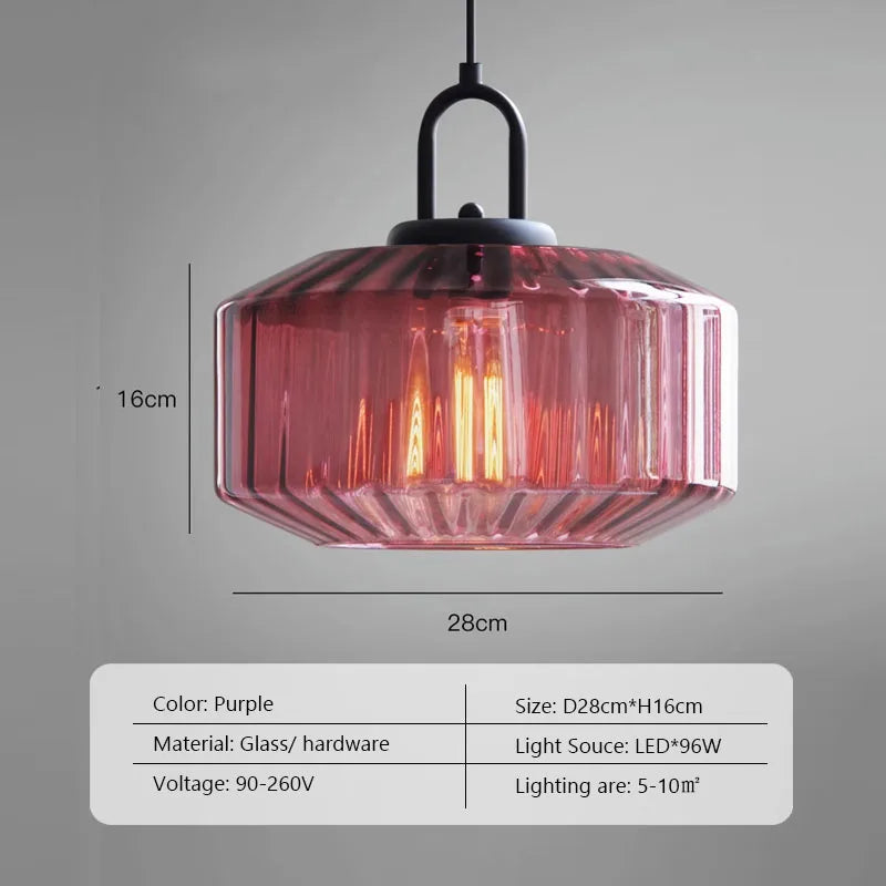 Variant image for Nordic Vintage Glass Pendant Light – 28cm Hanging Light for Kitchen and Dining Room-8