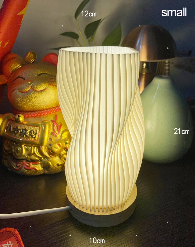Variant image for 3D Printed French Cream Desk Lamp – Elegant Small Table Lamp for Bedroom and Coffee Shop Lighting-2