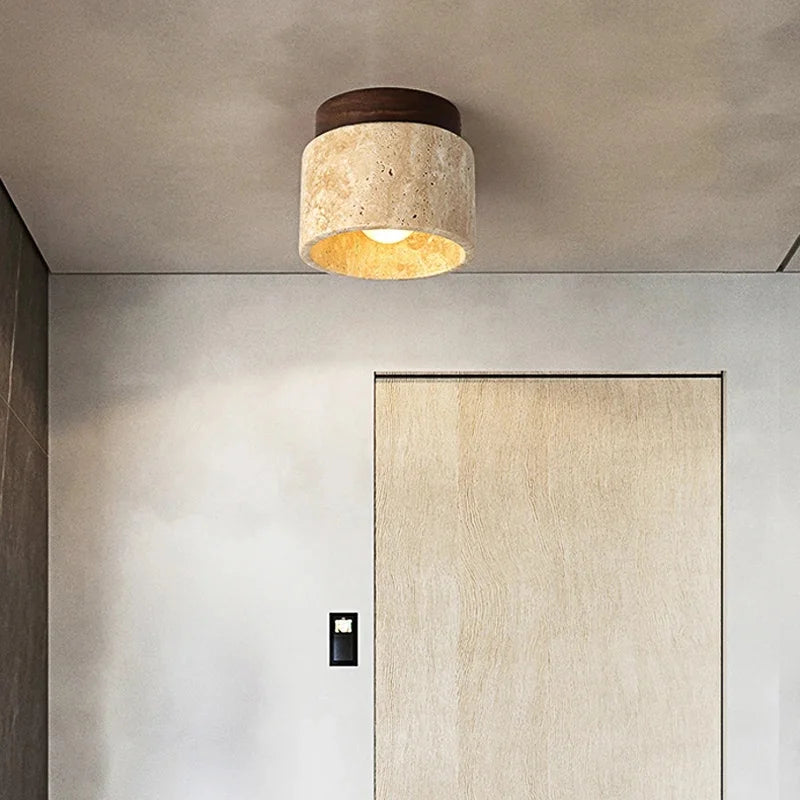 Elegant Yellow Marble Ceiling Light for Dining Room and Hotel Aisles – Customizable Modern Design-5