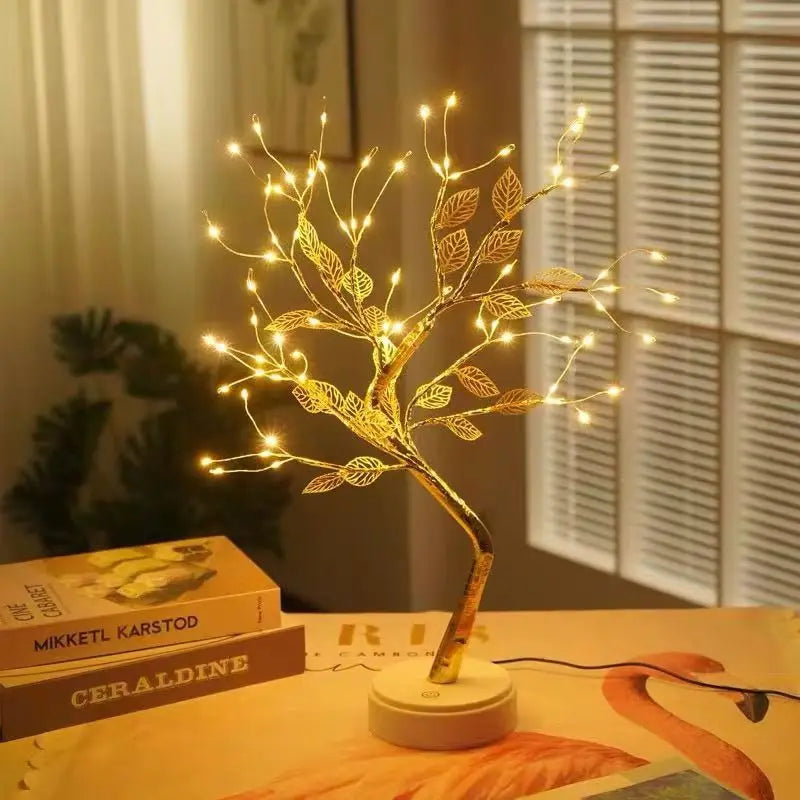 Variant image for Cherry Blossom Tree LED Table Lamp – 50cm Touch Sensor, Warm White Glow, Battery Operated with 35 Lights, Pink Flowers, Black Branches-4