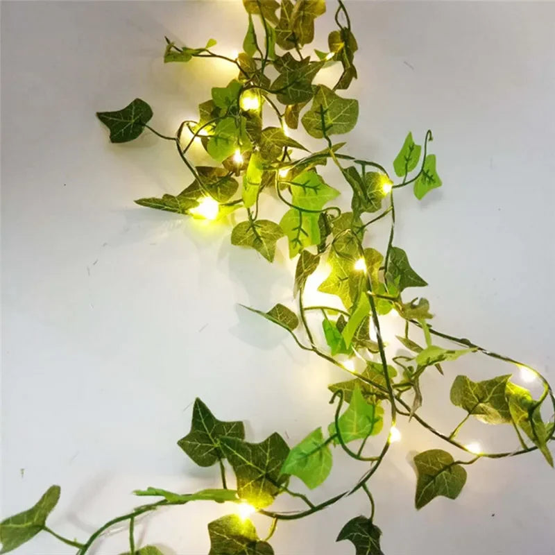 Variant image for Battery-Powered Green Leaf Fairy Lights – LED String Lights for Indoor and Outdoor Decor, Perfect Party and Garden Lighting-2
