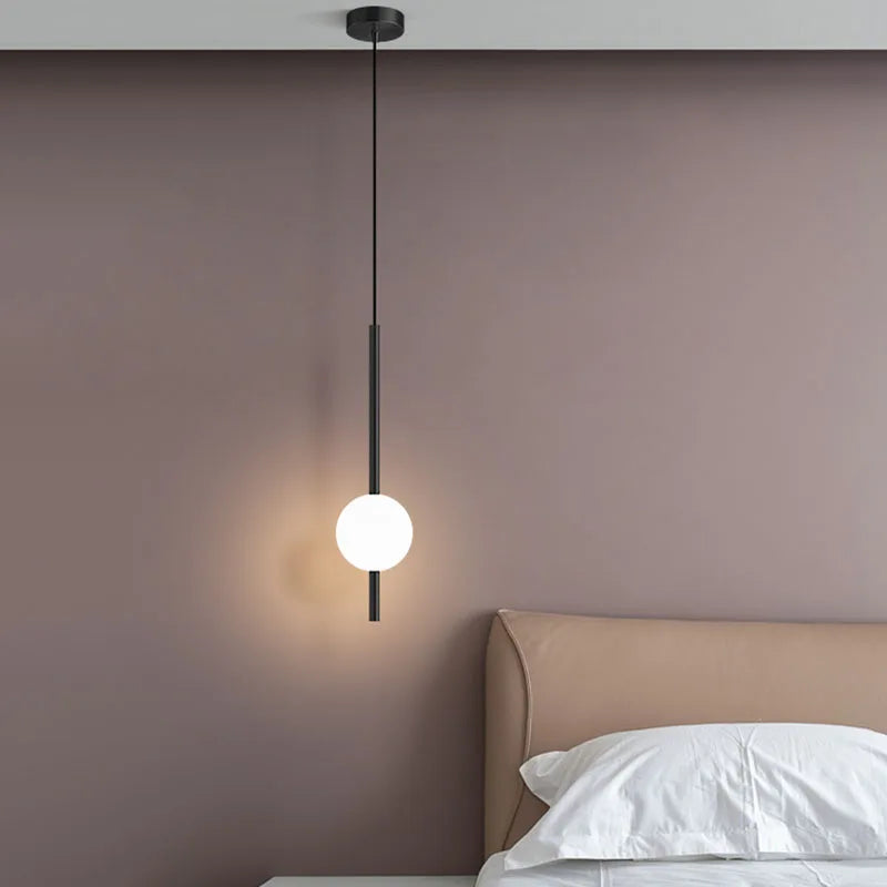 Nordic Black Pendant Light with Gold Finish – LED Hanging Light for Kitchen, Bedroom, and Dining Room-4