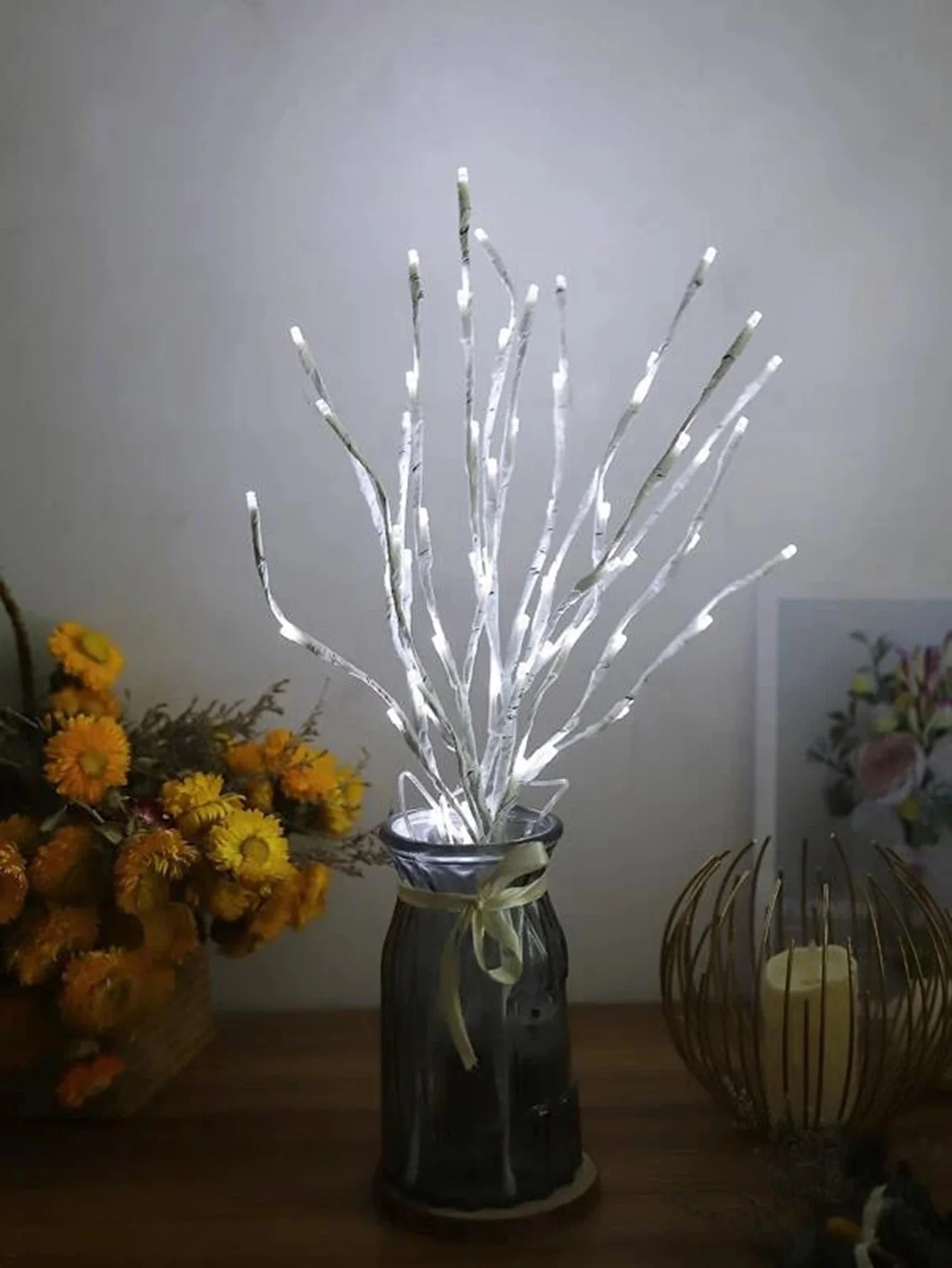 Battery Operated Birch Branch Lights with 20 Warm White LEDs – 28.35 Inches for Indoor and Outdoor Decor-2