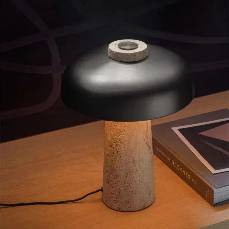 Raw Travertine Table Lamp – Timeless Elegance in Natural Stone-4