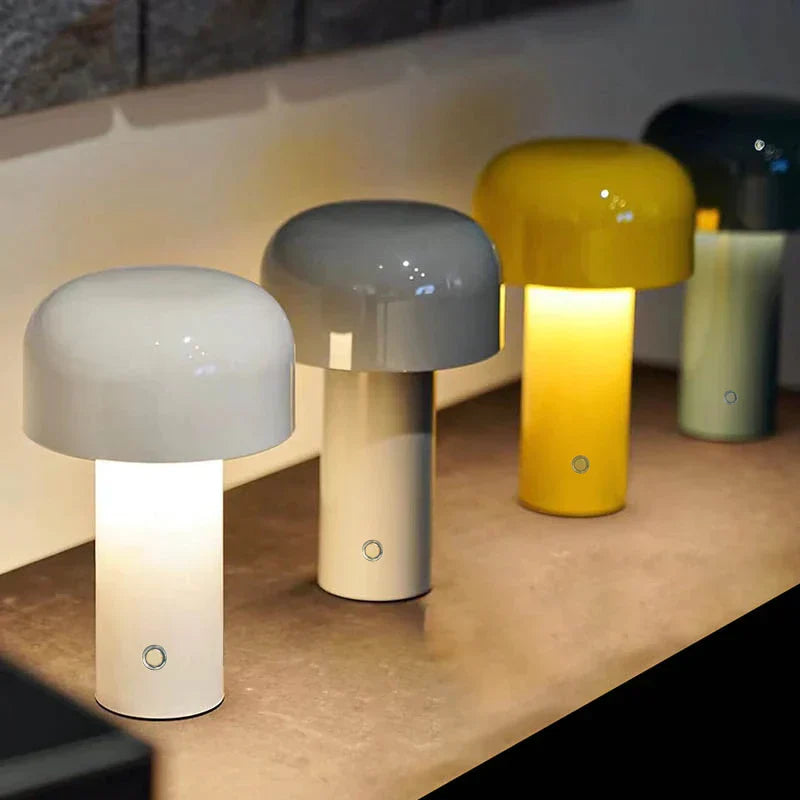 Italian Inspired Mushroom Cordless Table Lamp – Sleek & Modern LED Lighting-4