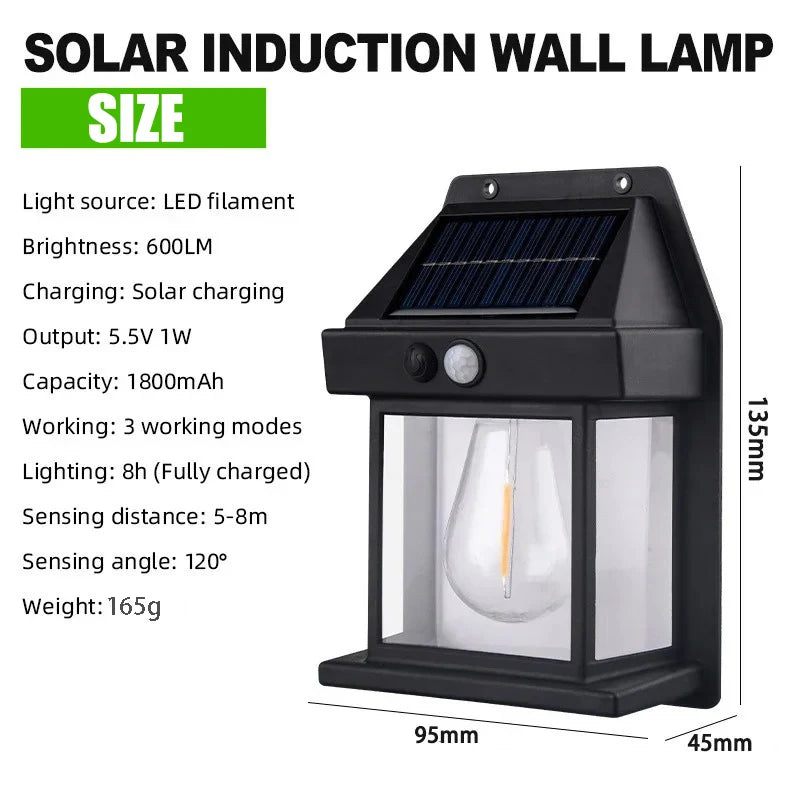 Solar-Powered Waterproof Outdoor Wall Light with Motion Sensor - Perfect Exterior Wall Lights for Gardens and Patios