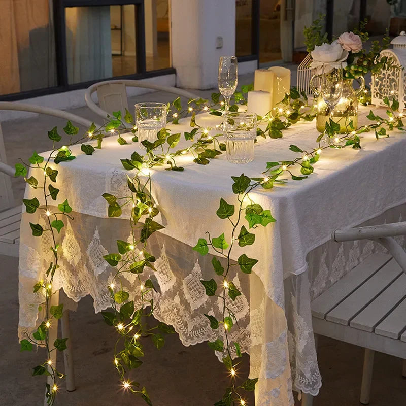 Battery-Powered Green Leaf Fairy Lights – LED String Lights for Indoor and Outdoor Decor, Perfect Party and Garden Lighting-5