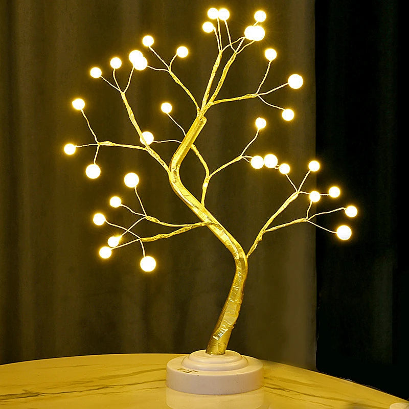 Cherry Blossom Tree LED Table Lamp – 50cm Touch Sensor, Warm White Glow, Battery Operated with 35 Lights, Pink Flowers, Black Branches-3
