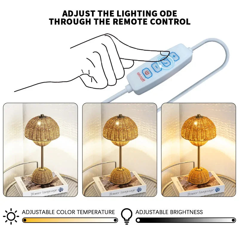 Stylish American Desk Lamp with Hemp Rope Design and LED Light – Ideal for Living Room and Bedroom-5