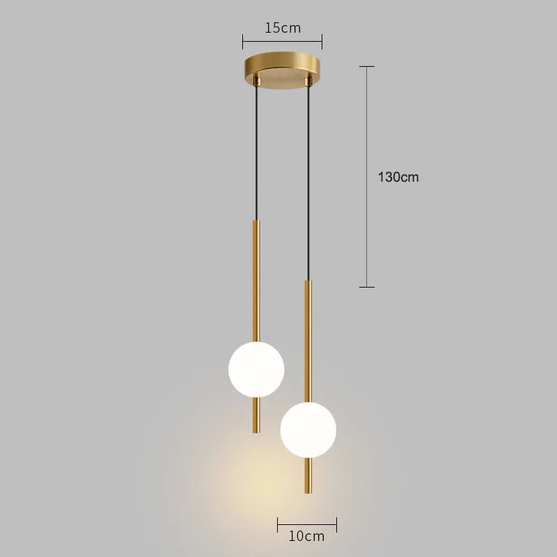 Variant image for Nordic Black Pendant Light with Gold Finish – LED Hanging Light for Kitchen, Bedroom, and Dining Room-3