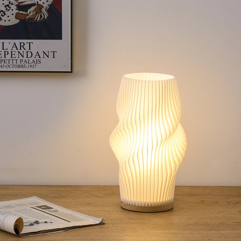 3D Printed French Cream Desk Lamp – Elegant Small Table Lamp for Bedroom and Coffee Shop Lighting-2