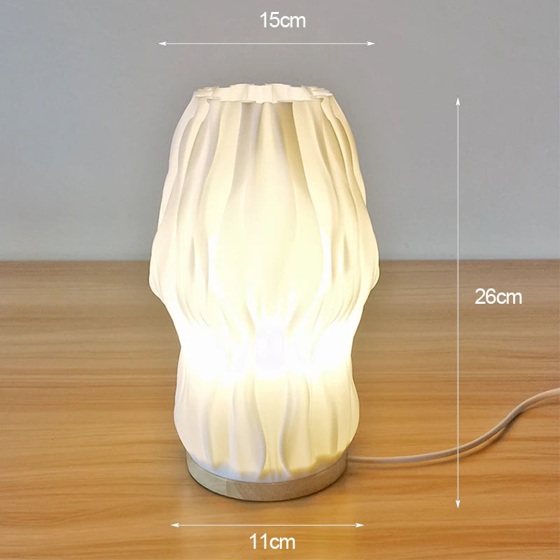 Variant image for 3D Printed French Cream Desk Lamp – Elegant Small Table Lamp for Bedroom and Coffee Shop Lighting-4