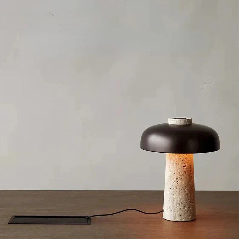 Raw Travertine Table Lamp – Timeless Elegance in Natural Stone-6