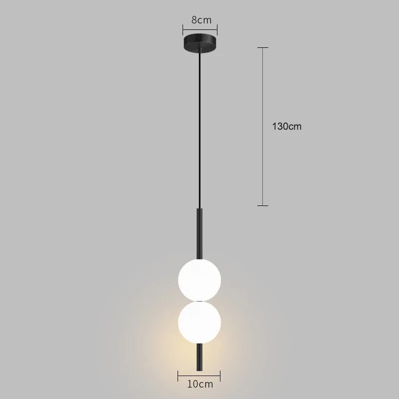 Variant image for Nordic Black Pendant Light with Gold Finish – LED Hanging Light for Kitchen, Bedroom, and Dining Room-5
