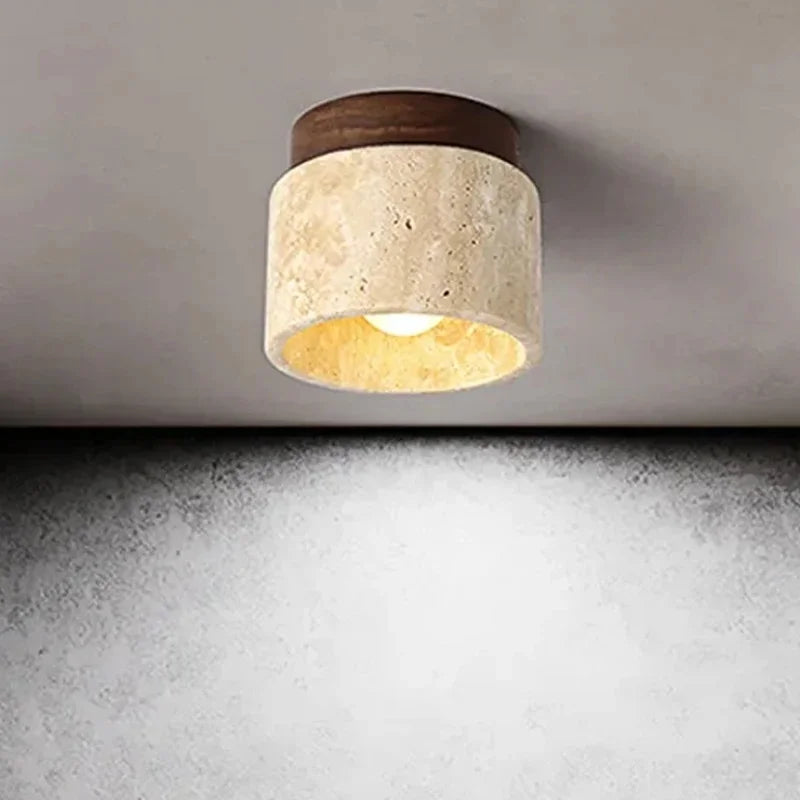 Elegant Yellow Marble Ceiling Light for Dining Room and Hotel Aisles – Customizable Modern Design-1