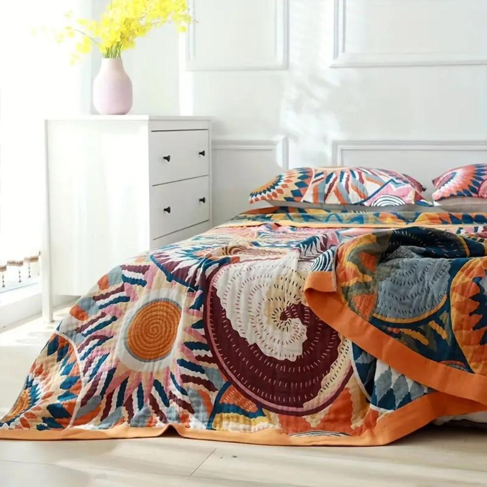 Sunburst Cotton Blanket - Soft Lightweight All-Season Cotton Throw for Cozy Comfort and Easy Care 1