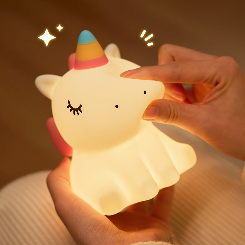 Unicorn Night Light - Soft LED Tap Lamp for Kids' Rooms, Safe and Rechargeable, Perfect for Bedtime and Storytime