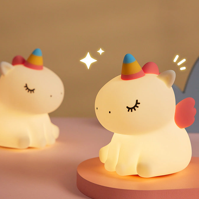 Unicorn Night Light - Soft LED Tap Lamp for Kids' Rooms, Safe and Rechargeable, Perfect for Bedtime and Storytime