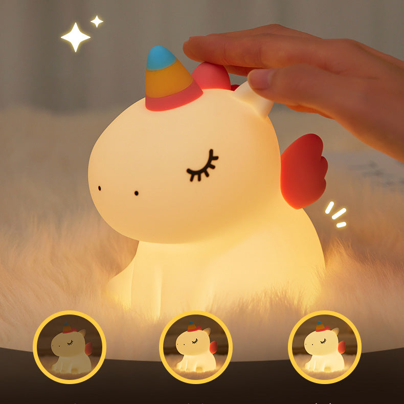 Unicorn Night Light - Soft LED Tap Lamp for Kids' Rooms, Safe and Rechargeable, Perfect for Bedtime and Storytime
