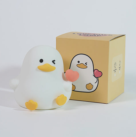Winking Duck Silicone Squishy Night Light - Gentle Glow for Cozy Spaces, Tap Control, Safe and Durable