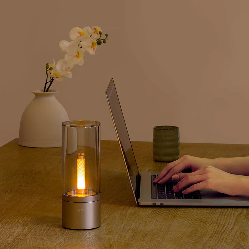 Dimmable Candle Lamp with 1800K Warm Glow – Elegant Transparent Design for Indoor Use-5