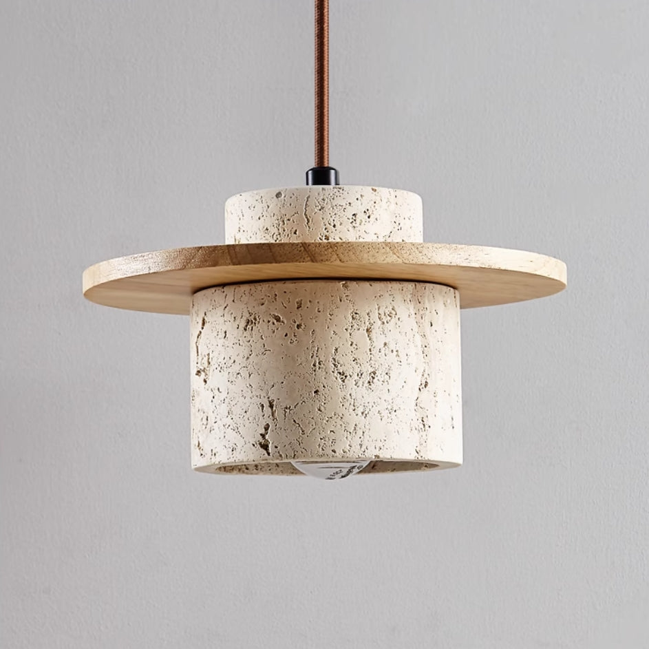 Travertine Pendant Light – Natural Stone Design, Modern Ceiling Light