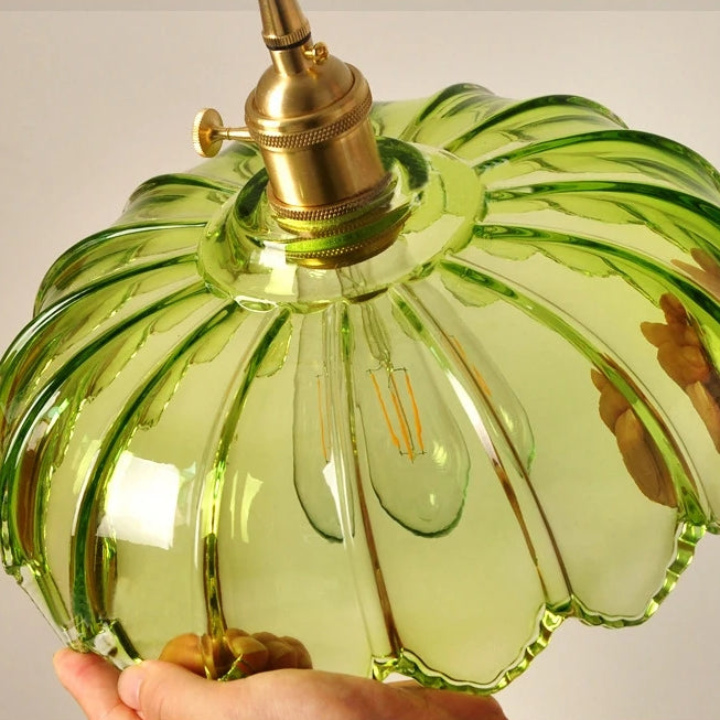 Vintage Floral Hanging Lamp – Elegant Glazed Ceramic Pendant Light for Home Decor