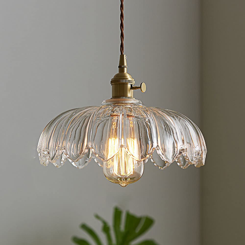 Vintage Floral Hanging Lamp – Elegant Glazed Ceramic Pendant Light for Home Decor